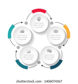 Vector iInfographic diagram, template for business, presentations, web design, 5 options.
