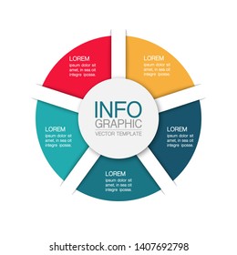 Vector iInfographic diagram, template for business, presentations, web design, 5 options.