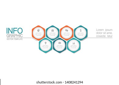 Vector iInfographic diagram, template for business, presentations, web design, 7 options.