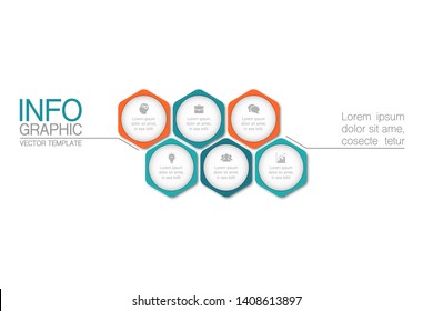 Vector iInfographic diagram, template for business, presentations, web design, 6 options.