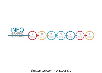 Vector iInfographic diagram, template for business, presentations, web design, 7 options.