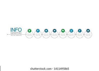 Vector iInfographic diagram, template for business, presentations, web design, 8 options.