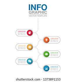 Vector iInfographic template for business, presentations, web design, 6 options.
