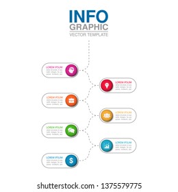 Vector iInfographic template for business, presentations, web design, 7 options.