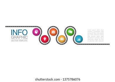 Vector iInfographic template for business, presentations, web design, 6 options.