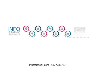 Vector iInfographic template for business, presentations, web design, 8 options.