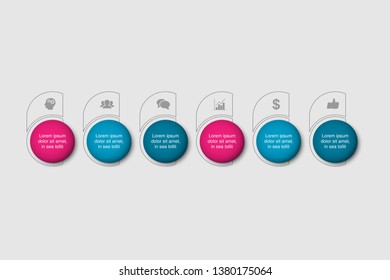 Vector iInfographic template for business, presentations, web design, options.