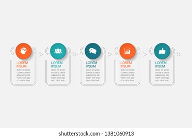 Vector iInfographic template for business, presentations, web design, options.