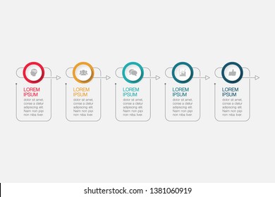 Vector iInfographic template for business, presentations, web design, options.