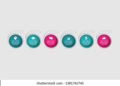 Vector iInfographic template for business, presentations, web design, options.