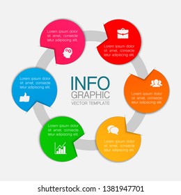 Vector iInfographic template for business, presentations, web design, 6 options.