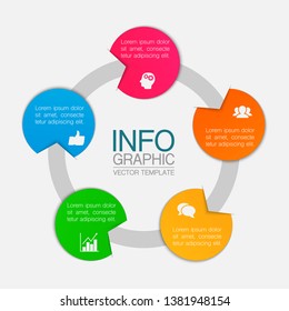 Vector iInfographic template for business, presentations, web design, 5 options.