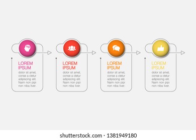 Vector iInfographic template for business, presentations, web design, options.
