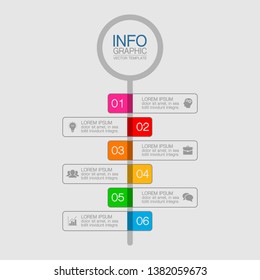 Vector iInfographic template for business, presentations, web design, 6 options.