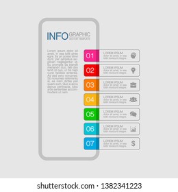 Vector iInfographic template for business, presentations, web design, 7 options.