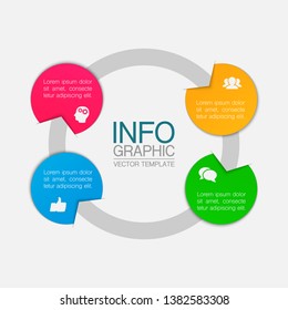 Vector iInfographic template for business, presentations, web design, 4 options.