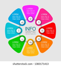 Vector iInfographic template for business, presentations, web design, 8 options.
