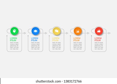 Vector iInfographic template for business, presentations, web design, 5 options.