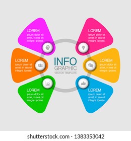 Vector iInfographic template for business, presentations, web design, 6 options.