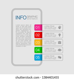 Vector iInfographic template for business, presentations, web design, 5 options.