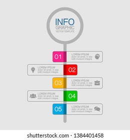 Vector iInfographic template for business, presentations, web design, 5 options.