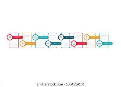 Vector iInfographic template for business, presentations, web design, 8 options.