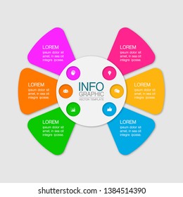 Vector iInfographic template for business, presentations, web design, 6 options.