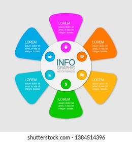 Vector iInfographic template for business, presentations, web design, 6 options.