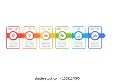 Vector iInfographic template for business, presentations, web design, 6 options.