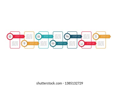 Vector iInfographic template for business, presentations, web design, 7 options.