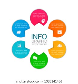 Vector iInfographic template for business, presentations, web design, 6 options.