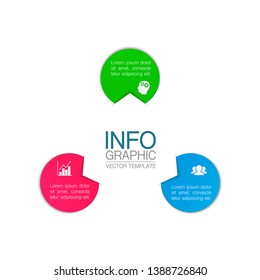 Vector iInfographic template for business, presentations, web design, 3 options.