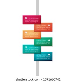 Vector iInfographic template for business, presentations, web design, 6 options.
