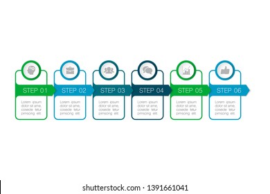 Vector iInfographic template for business, presentations, web design, 6 options.