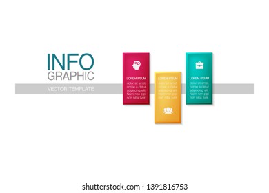Vector iInfographic template for business, presentations, web design, 3 options.