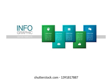 Vector iInfographic template for business, presentations, web design, 5 options.