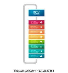 Vector iInfographic template for business, presentations, web design, 8 options.