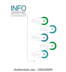Vector iInfographic template for business, presentations, web design, 5 options.