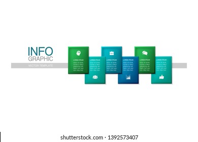 Vector iInfographic template for business, presentations, web design, 6 options.