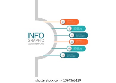 Vector iInfographic template for business, presentations, web design, 6 options.