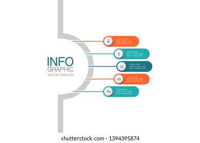 Vector iInfographic template for business, presentations, web design, 5 options.