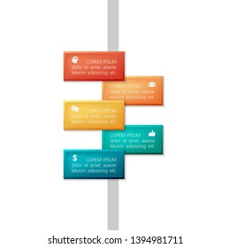 Vector iInfographic template for business, presentations, web design, 5 options.