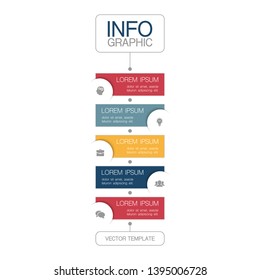 Vector iInfographic template for business, presentations, web design, 5 options.