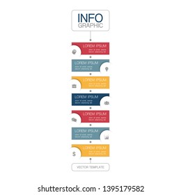 Vector iInfographic template for business, presentations, web design, 7 options.