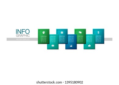 Vector iInfographic template for business, presentations, web design, 7 options.