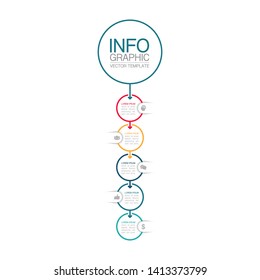Vector iInfographic vertical diagram, template for business, presentations, web design, 5 options.