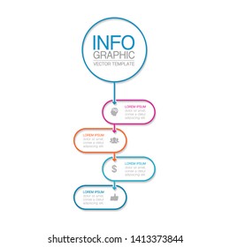 Vector iInfographic vertical diagram, template for business, presentations, web design, 4 options.