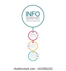 Vector iInfographic vertical diagram, template for business, presentations, web design, 3 options.