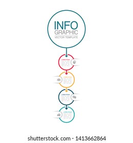 Vector iInfographic vertical diagram, template for business, presentations, web design, 4 options.