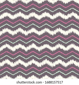 Vector Ikat Chevron Seamless Pattern.  Chevron or zig zag pattern. Image for printing on paper, wallpaper, covers, fabrics.